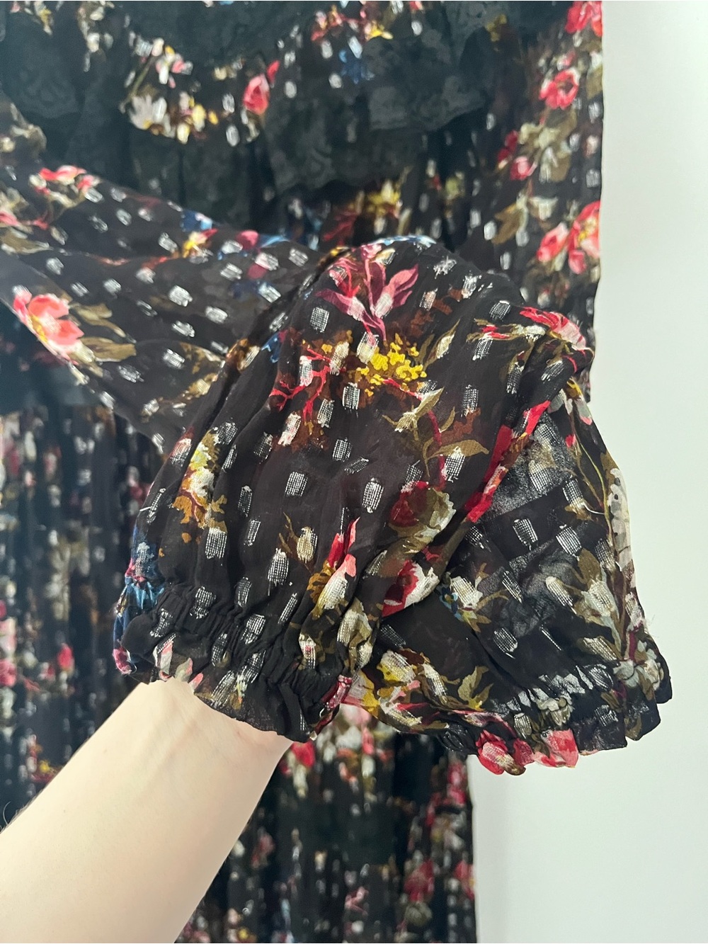 Needle & Thread Cosmic Forest Floral Lace Maxi Dress Gown Peasant Cottagecore 2 - Picture 7 of 15
